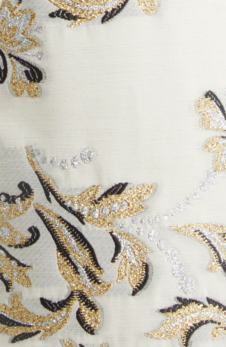 Carolina Herrera Trellis Jacquard Strapless Gown, Alternate, color, Ivory Multi