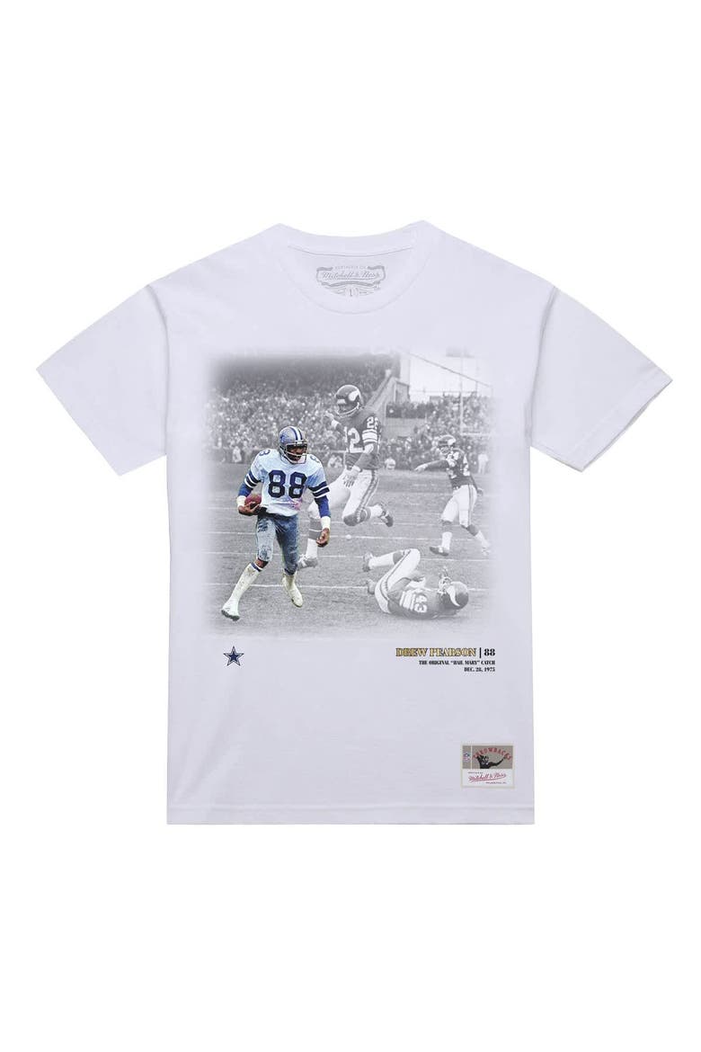 Men's Mitchell & Ness Drew Pearson White Dallas Cowboys Moments T-Shirt, Main, color, White