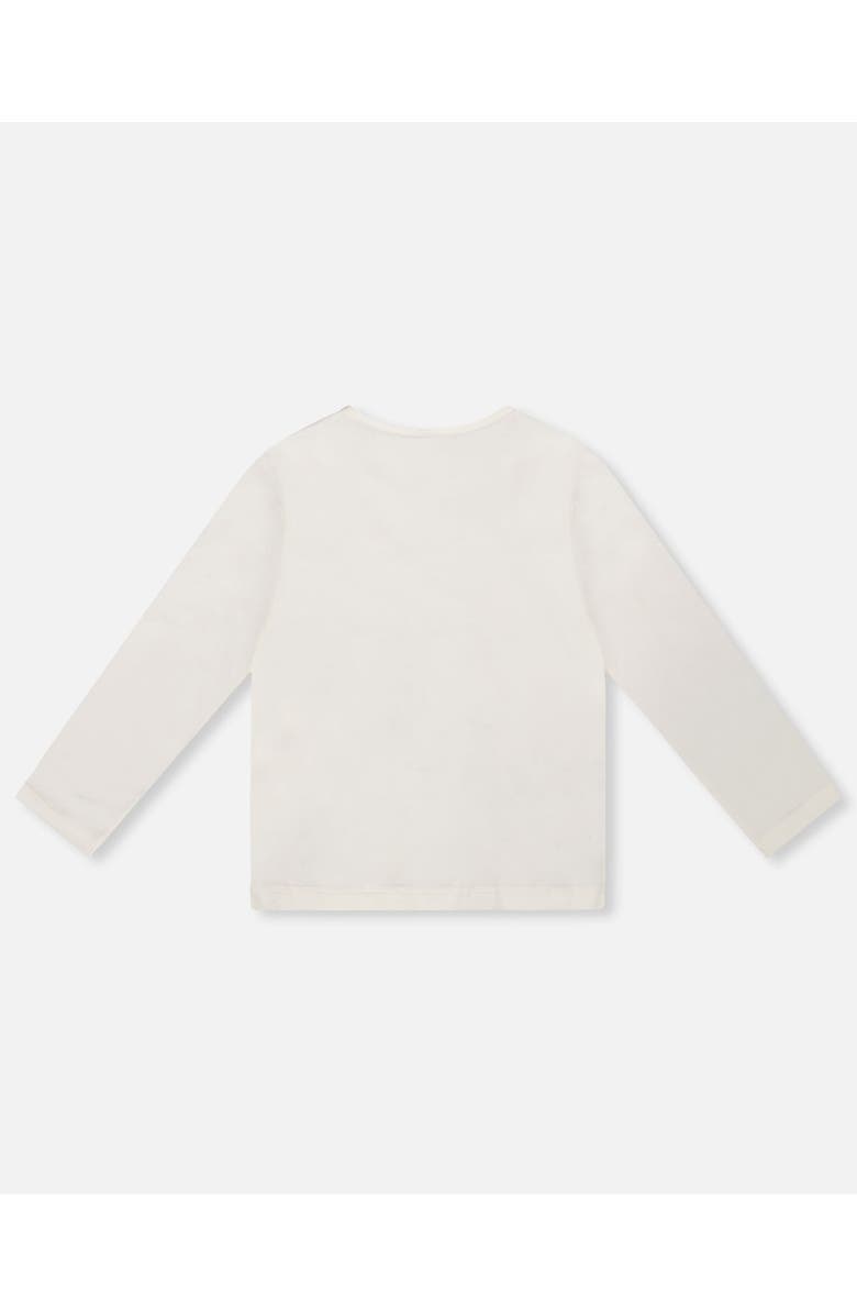 Deux par Deux Organic Jersey T-Shirt with Teddy Bears, Alternate, color, Off-White