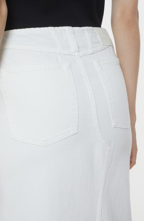 Shop Closed Front Slit Denim Midi Skirt In White