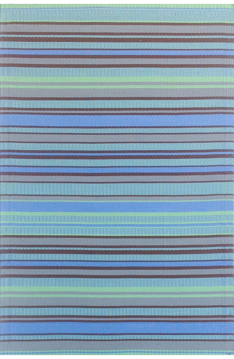 Mad Mats Stripes Rug, Main, color, Grey Aqua - 5'X8'