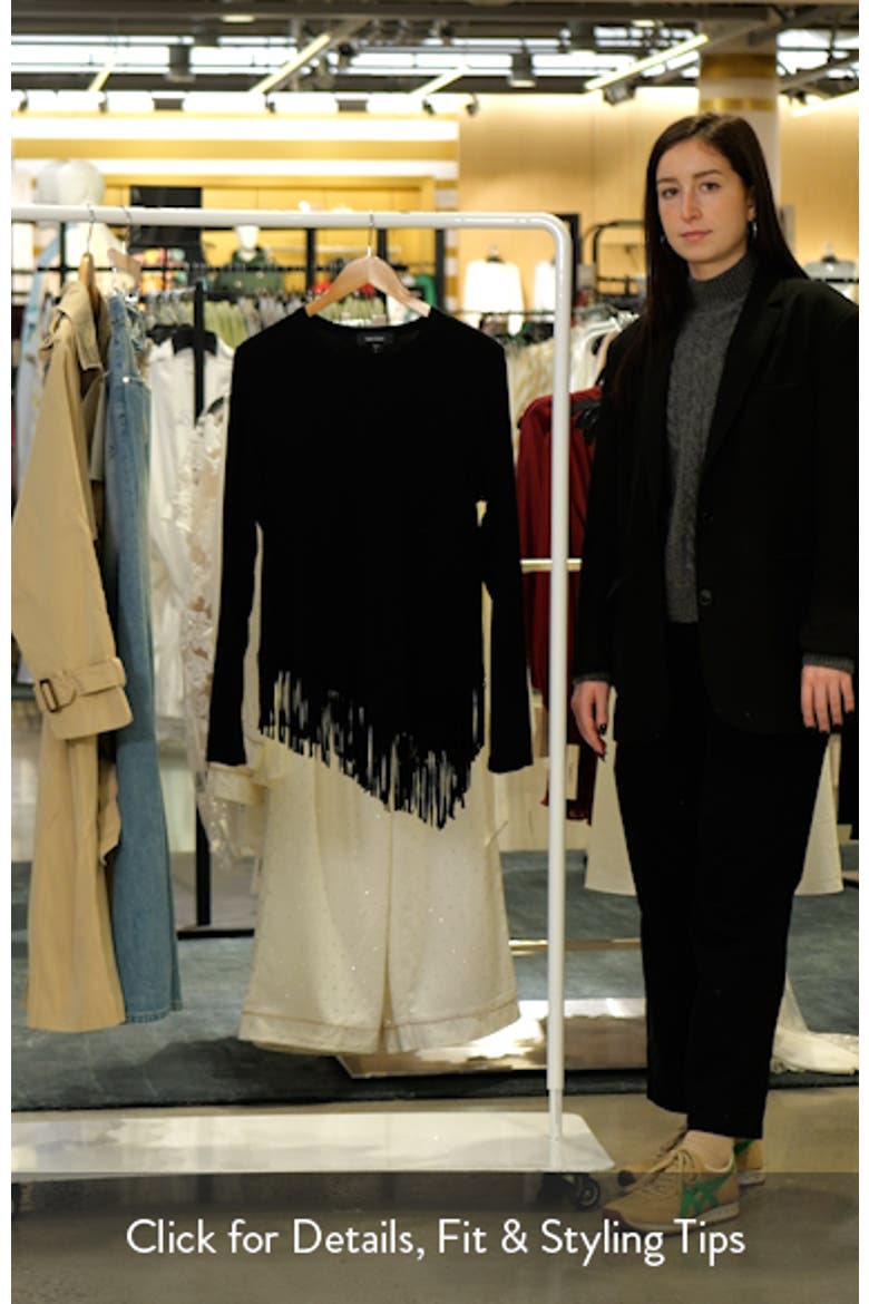 Asymmetric Fringe Jersey Top video