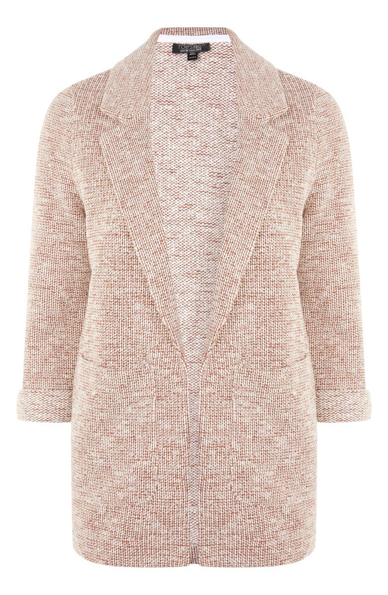 Topshop Bouclè Jersey Boyfriend Blazer, Alternate, color,