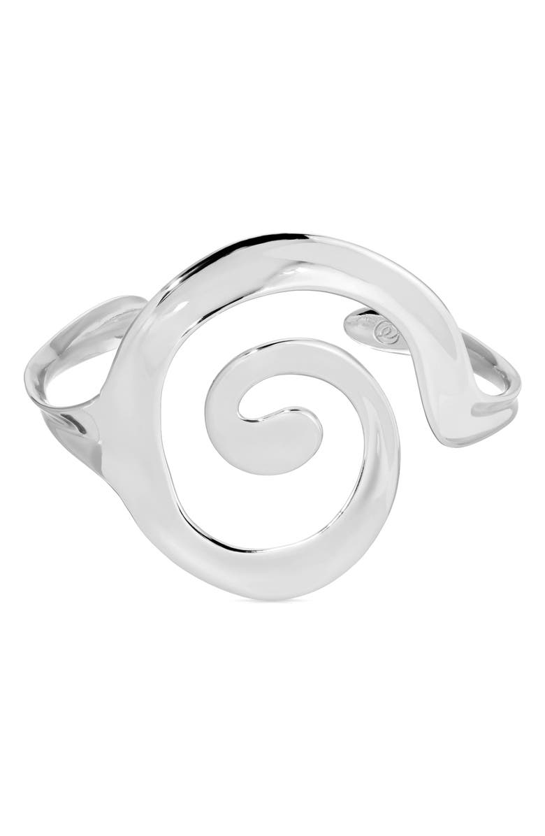 Ettika Aura Statement Cuff Bracelet, Main, color, Silver