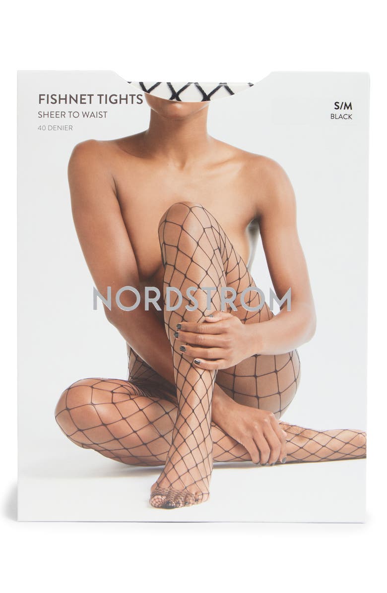 Nordstrom Maxi Fishnet Tights, Main, color, Black