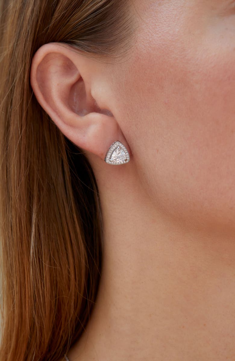SAVVY CIE JEWELS Sterling Silver Trillion Cut Stud Earrings, Alternate, color, 