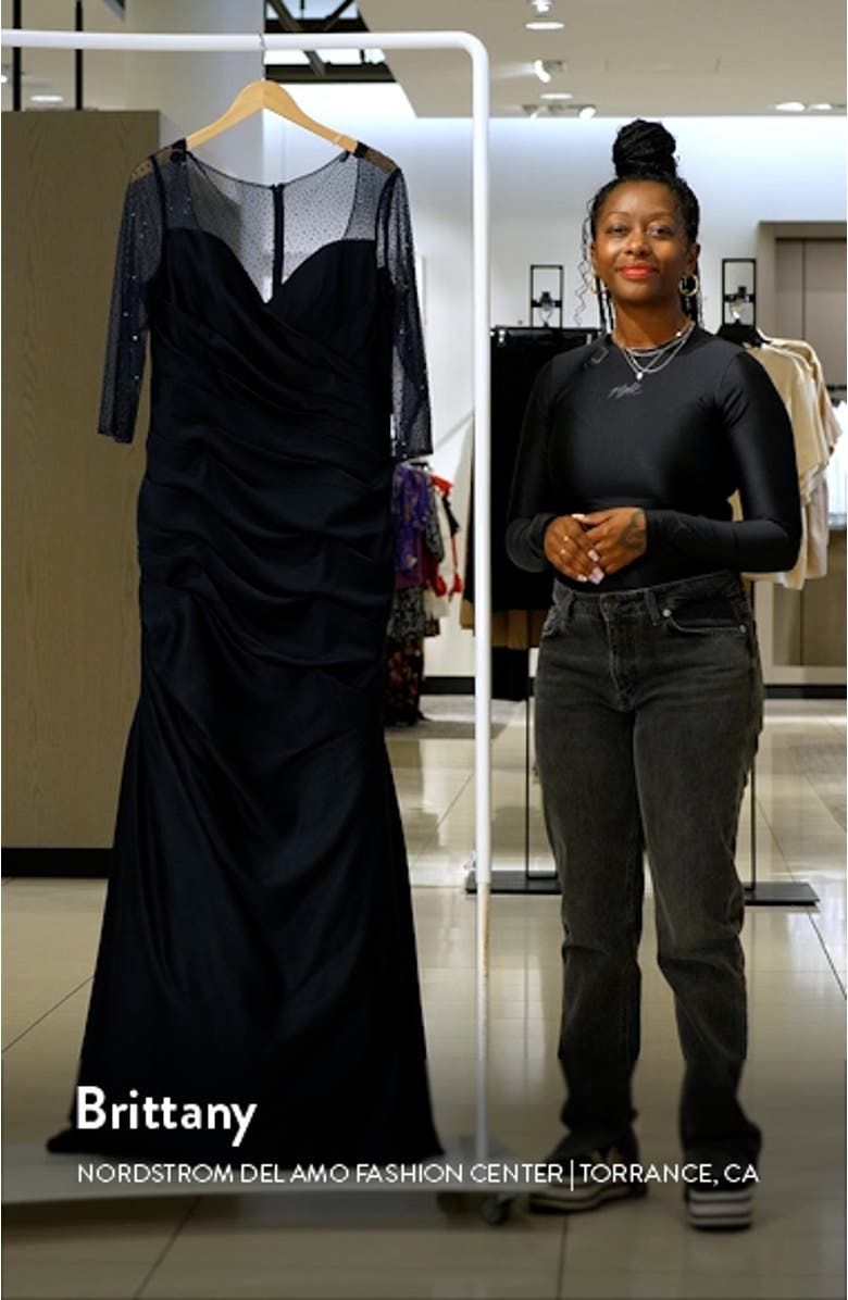 Satin Pleat Mermaid Gown, sales video thumbnail