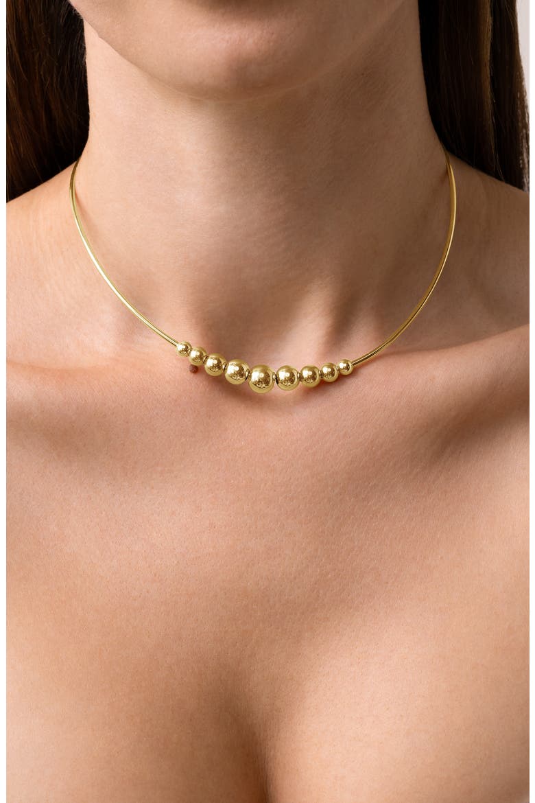 14K Gold Beaded Choker Necklace, Alternate, color, 14K YELLOW GOLD