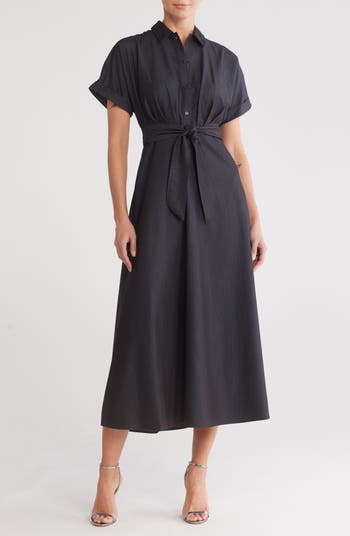 DKNY ★【フレアドレス】Tie Waist Shirtdress DKNY Tie Waist Shirtdress | Nordstromrack