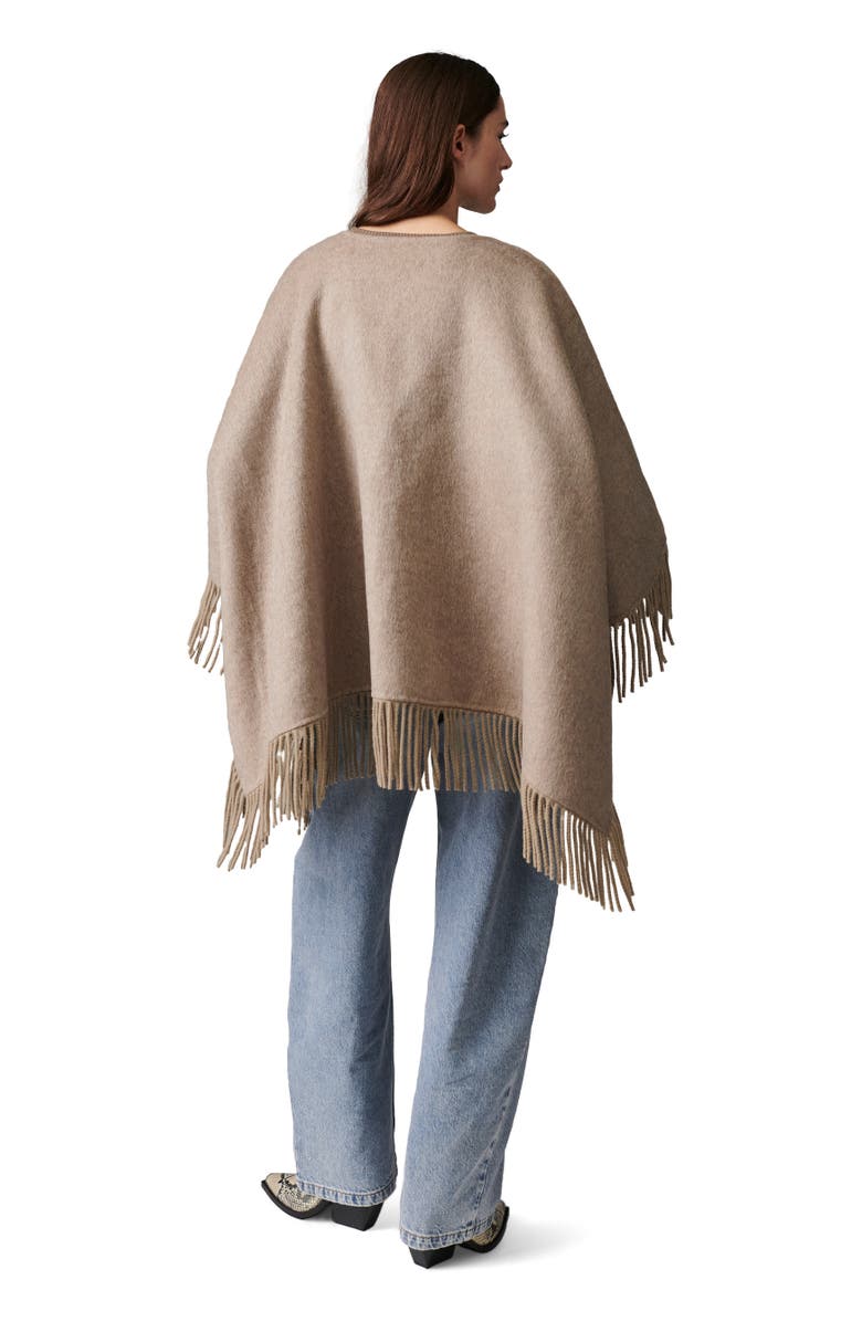 DAY Birger et Mikkelsen Fringed Open Front Poncho, Alternate, color, Beige Melange