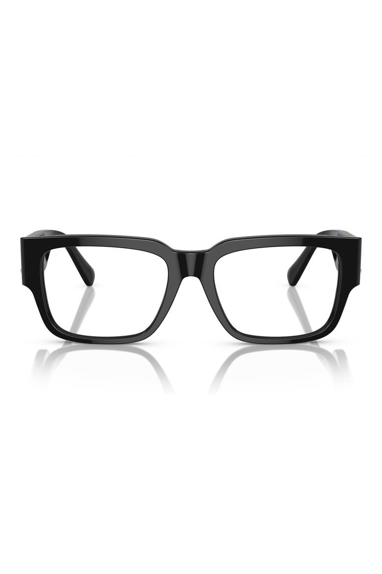 55mm Square optical glasses, Main, color, SHINY BLACK