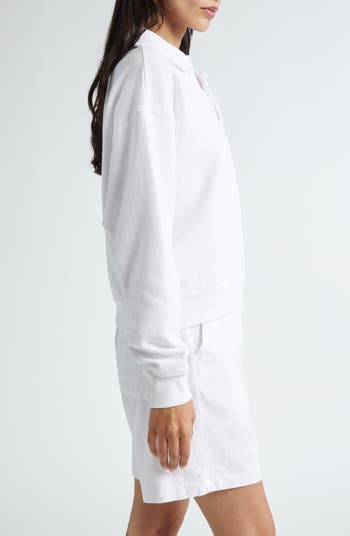 '94 Racquet Club Long Sleeve Cotton Crop Graphic Polo Sweatshirt