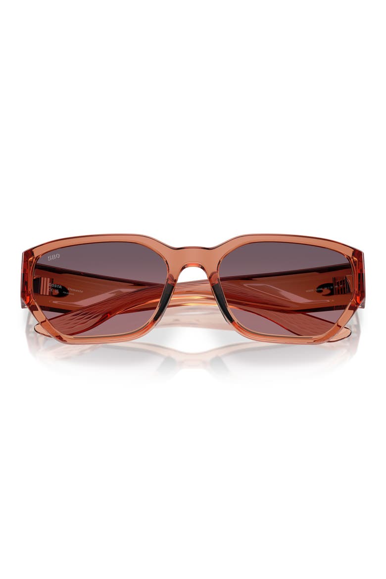 Clemente 58mm Polarized Rectangular Sunglasses, Alternate, color, PINK SANDS/ ROSE GRADIENT 580G