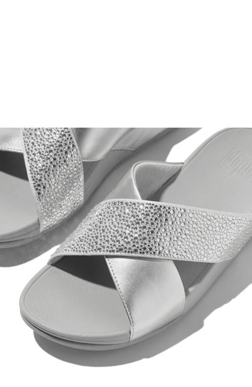 Fitflop Lulu Crystal Embellished Slide Sandal In Silver