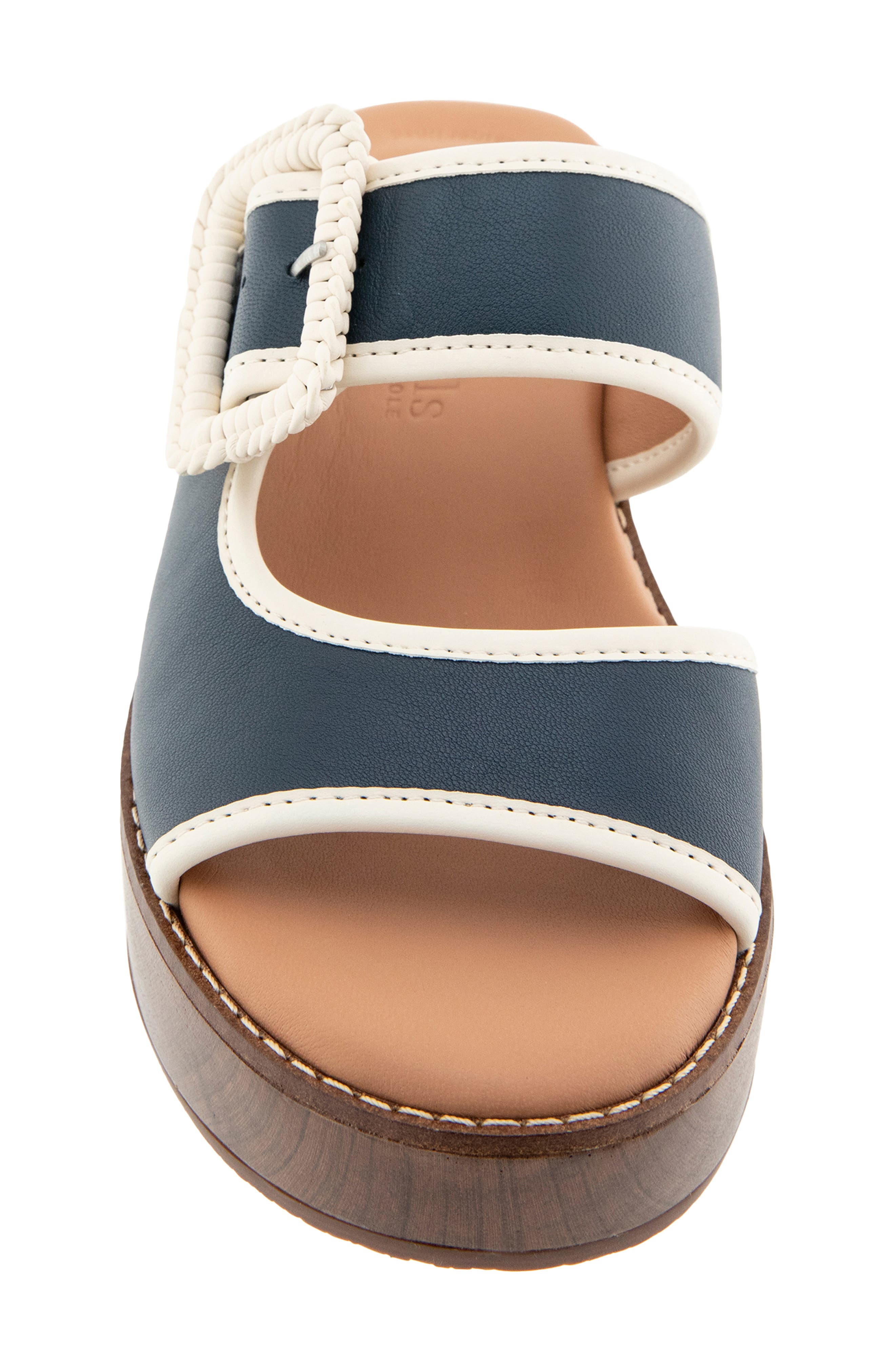 Vadylin Platform Wedge Slide Sandal, Alternate, color, NAVY LEATHER