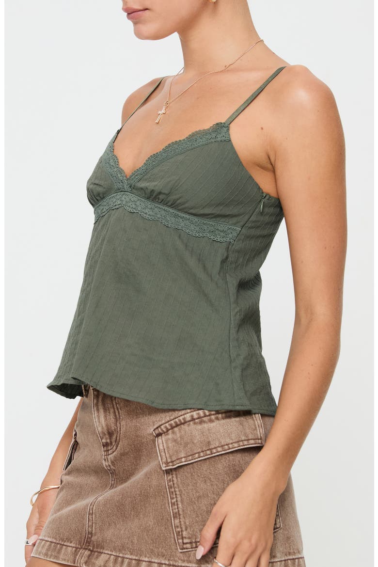 Lunya Lace Trim Tank, Alternate, color, GREEN