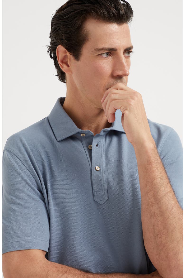Piqué polo shirt, Alternate, color, Azure