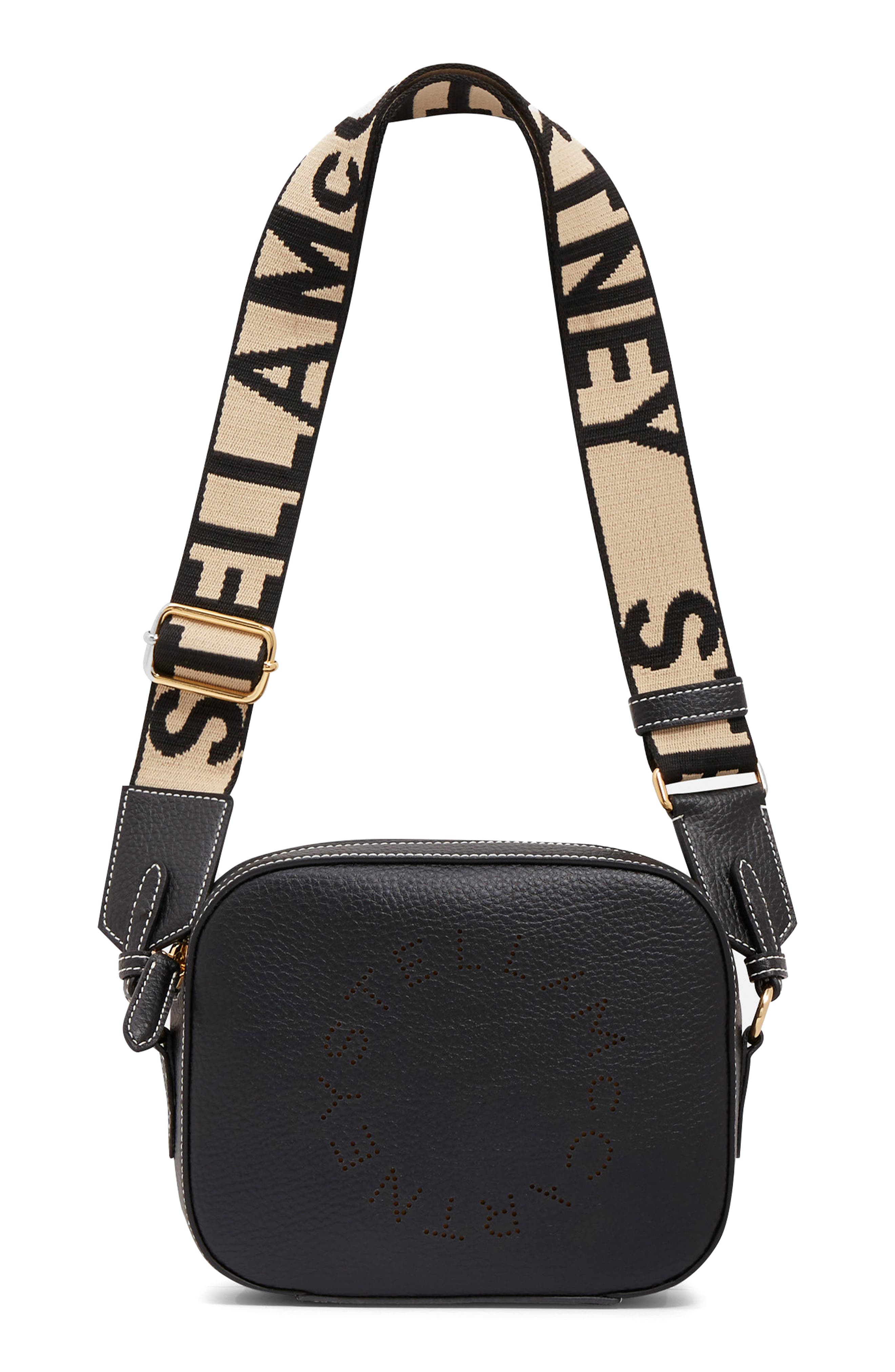 Stella McCartney Perforated Logo Faux Leather Camera Bag, Main, color, 
