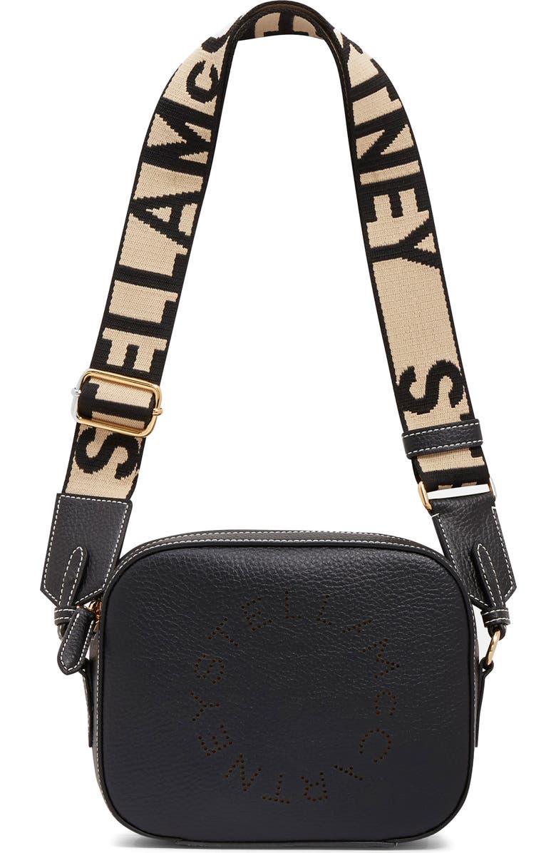 Stella McCartney Perforated Logo Faux Leather Camera Bag, Main, color,