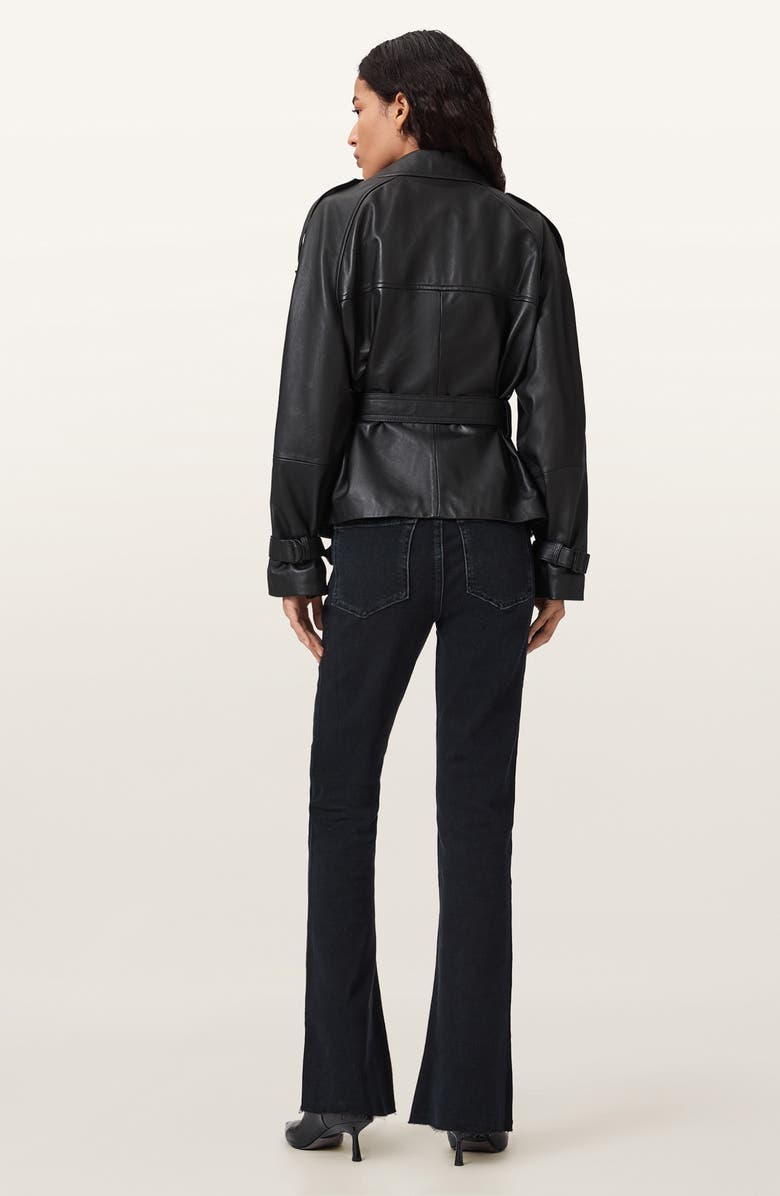 AllSaints Maisie Raw Hem Flare Jeans, Alternate, color, Blue Black