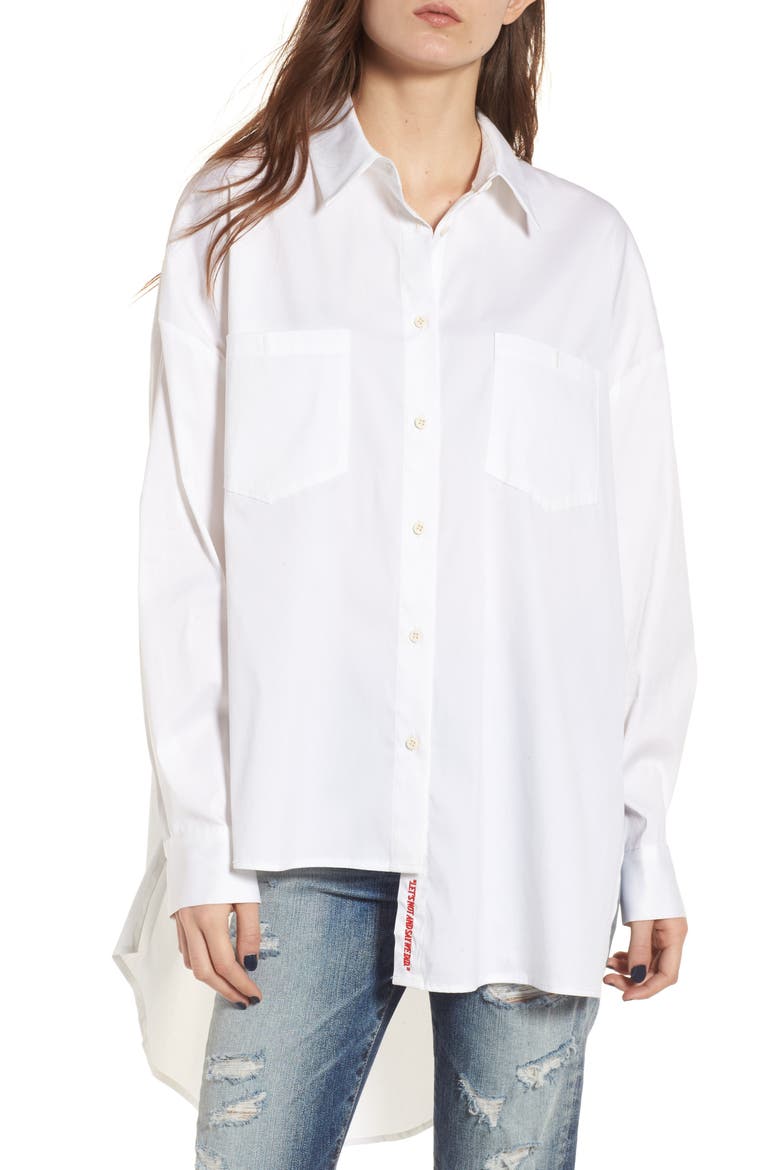 Asymmetrical Shirt, Main, color, BRIGHT WHITE