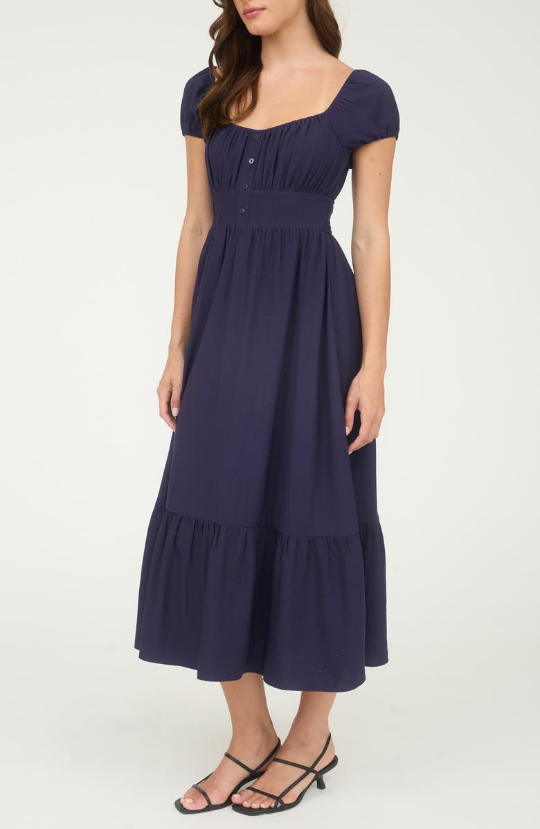 Cap Sleeve Empire Waist Midi Dress