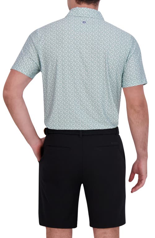 Ben Sherman Geometric Tech Jersey Golf Polo In Blue