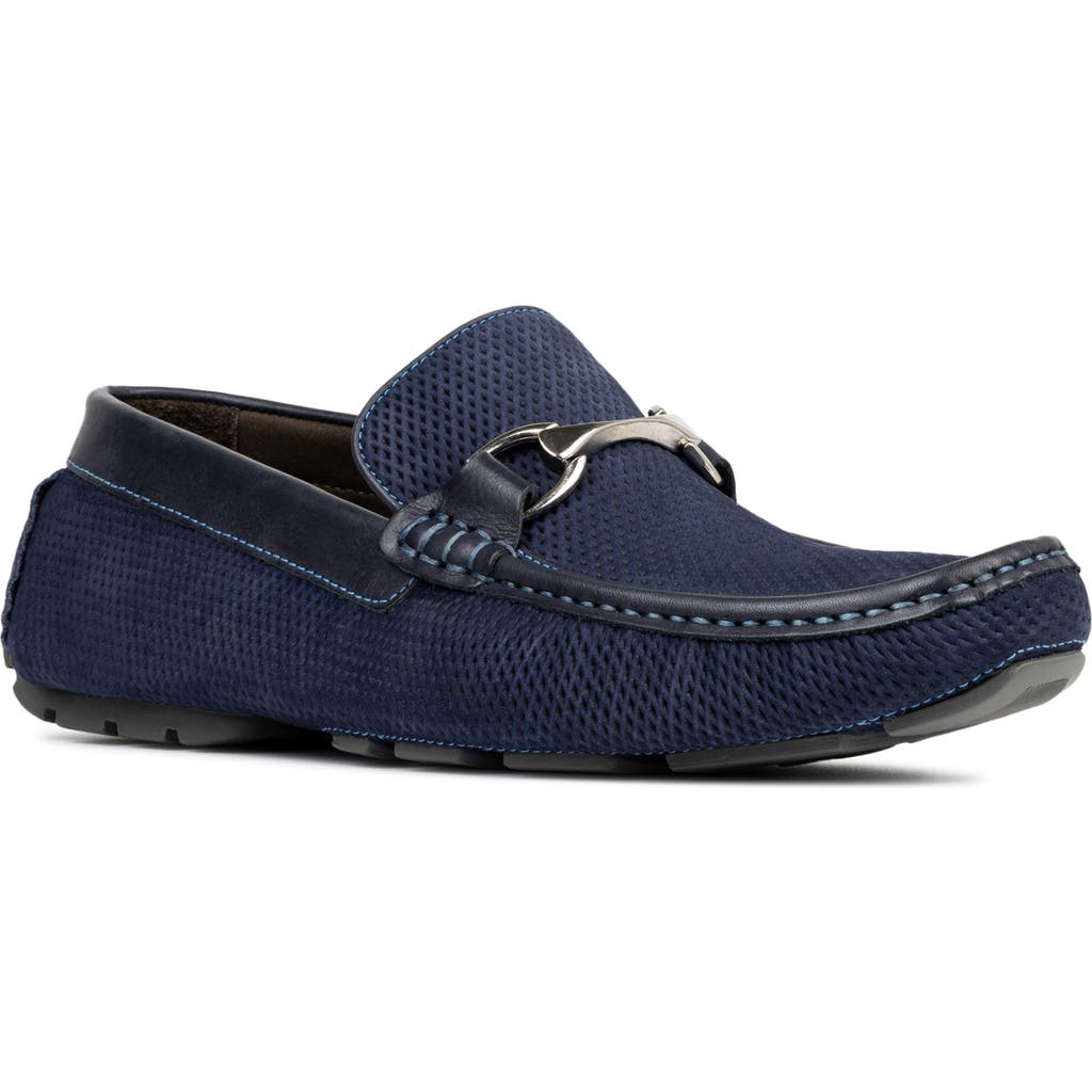Donald Pliner Textured Horsebit Loafer In Navy