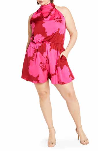 City Chic Kiana Floral Sleeveless Playsuit