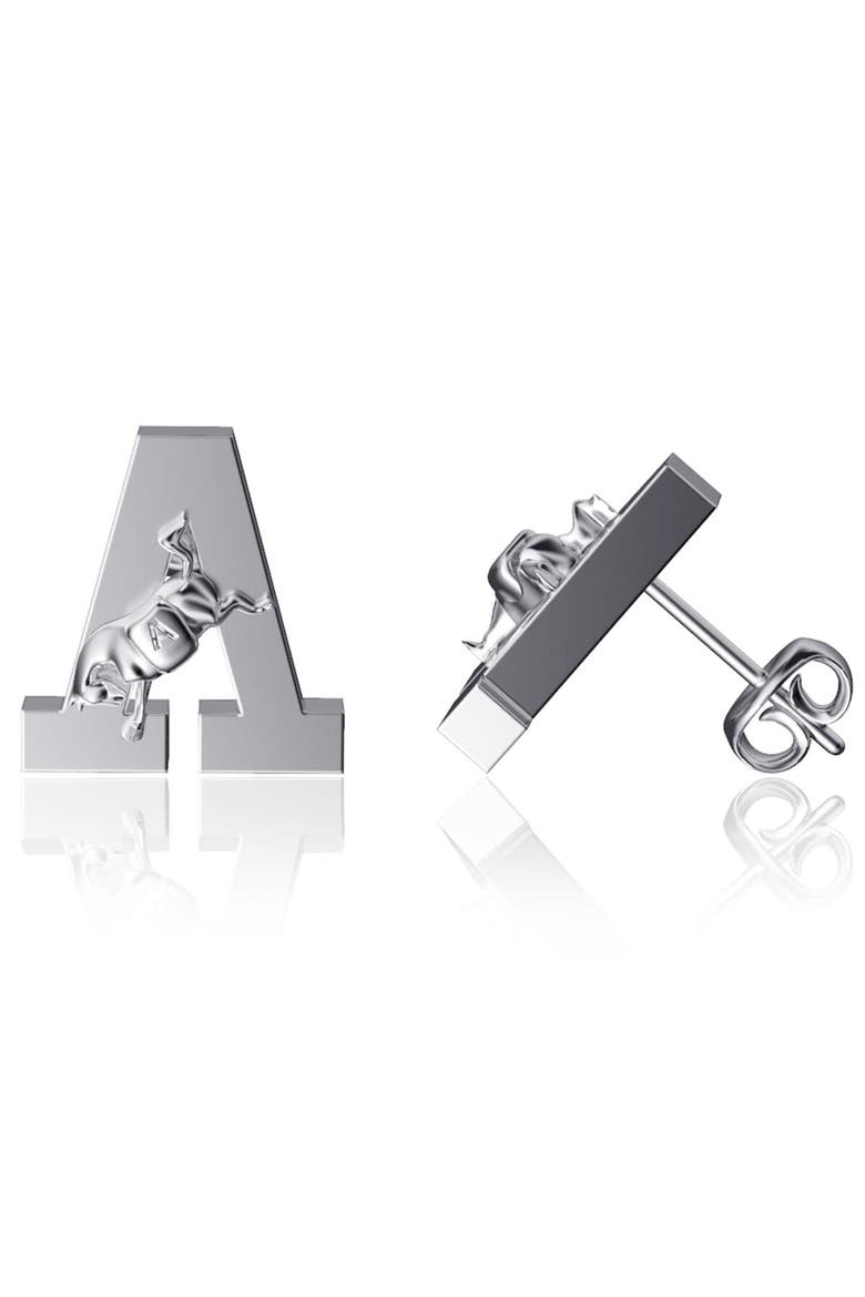 Army Black Knights Team Logo Silver Post Earrings, Main, color, Silver