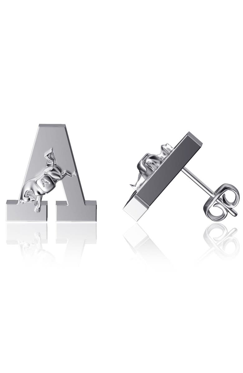 DAYNA DESIGNS Army Black Knights Team Logo Silver Post Earrings, Main, color,