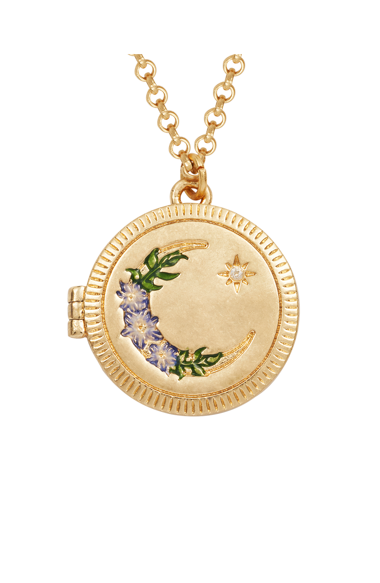 Fable England Nightshade Moon Gold Locket Chain Necklace, Alternate, color, Gold