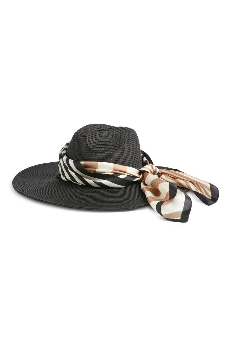 Stripe Square Silk Scarf, Alternate, color, BLACK LINEAR PRINT