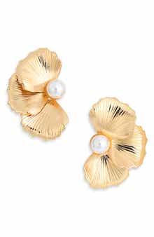 NORDSTROM RACK Textured Petal Stud Earrings
