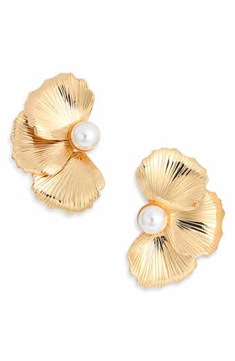 Textured Petal Stud Earrings