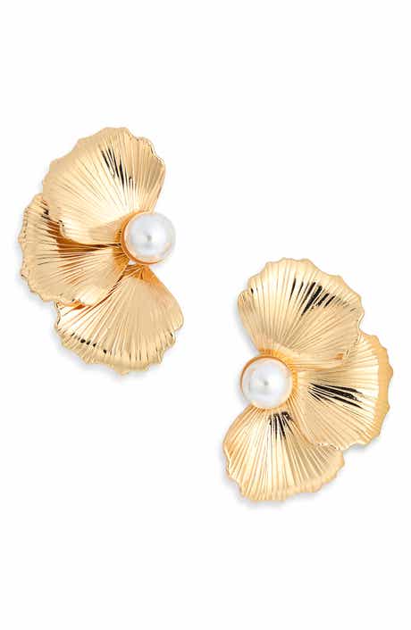 NORDSTROM RACK Textured Petal Stud Earrings