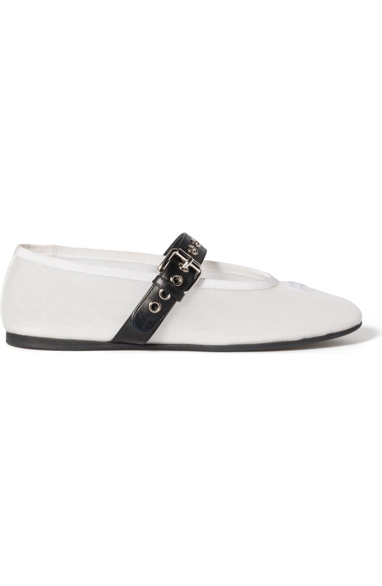 Miu Miu Mary Jane Ballet Flat, Alternate, color, Bianco