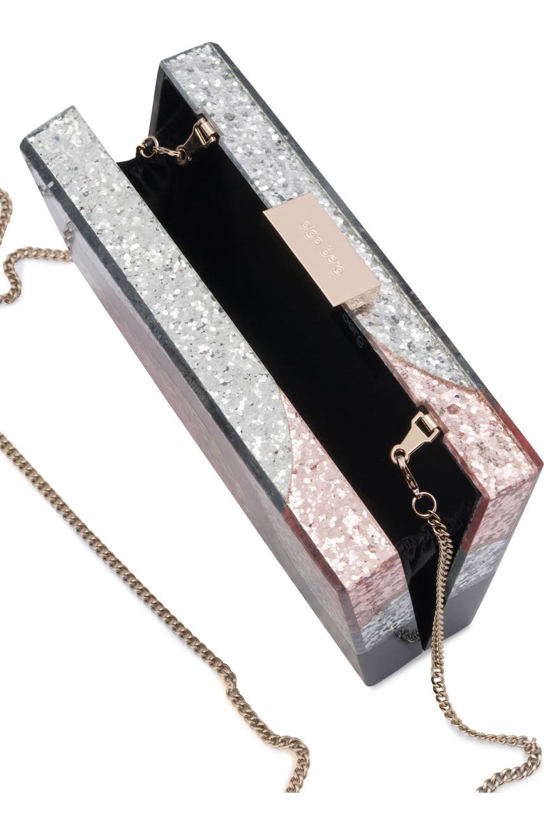 Olga Berg Paris Wavy Acrylic Frame Clutch, Alternate, color,