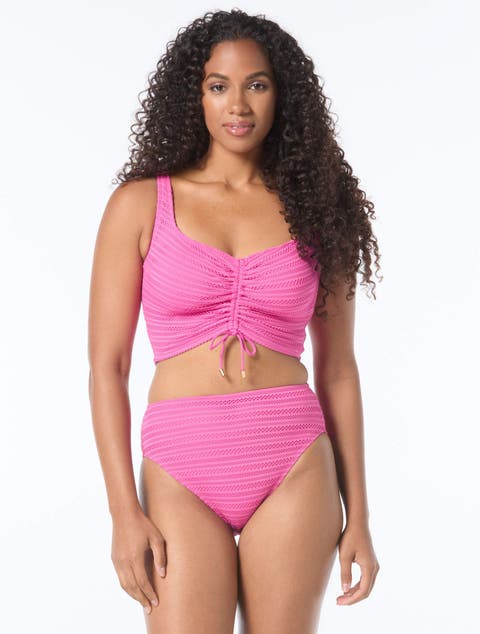 Elevate Bra Sized Shirred Underwire Bikini Swim Top - C-Cup