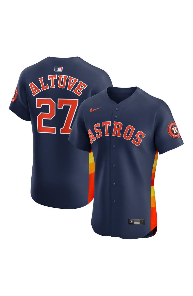 Nike Men's Nike Jose Altuve Navy Houston Astros Alternate 2 Elite Player Jersey, Main, color, Navy