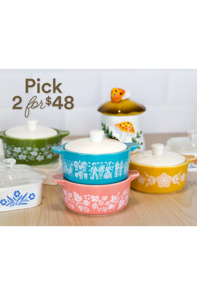Pyrex-Inspired Casserole Ceramic Trinket Box, Alternate, color, Butterfly Gold