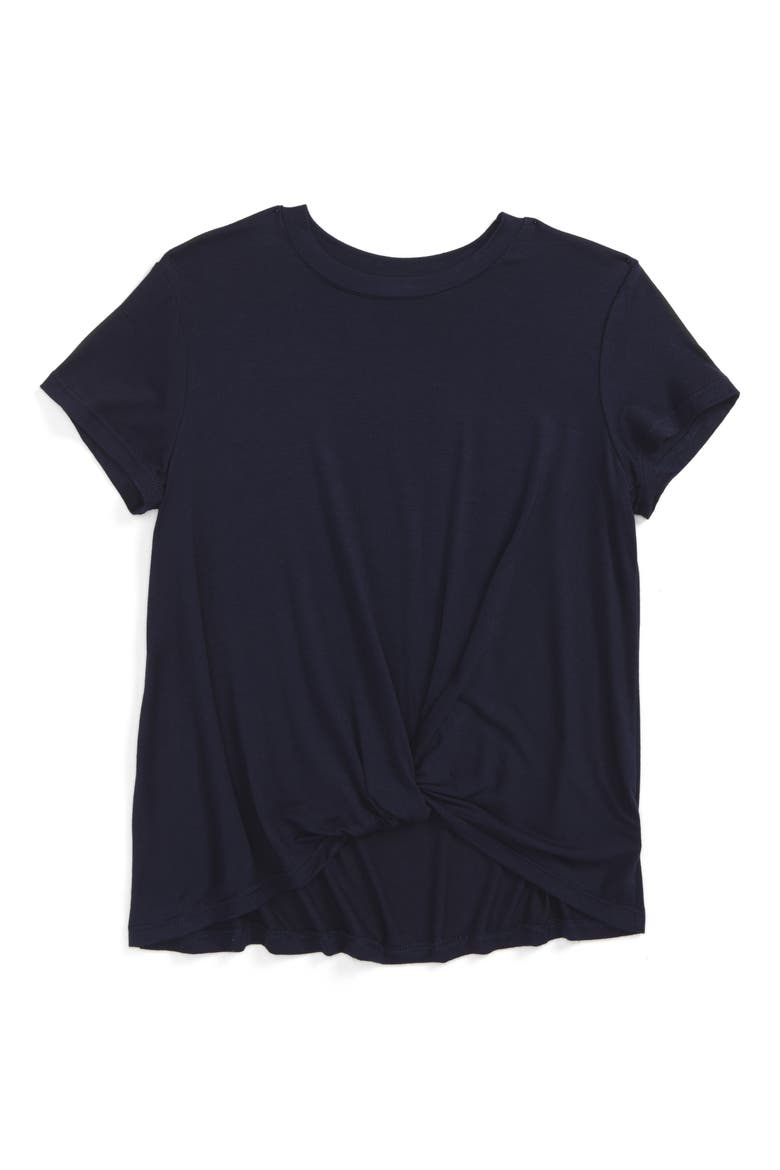 Knotted Tee, Main, color, NAVY
