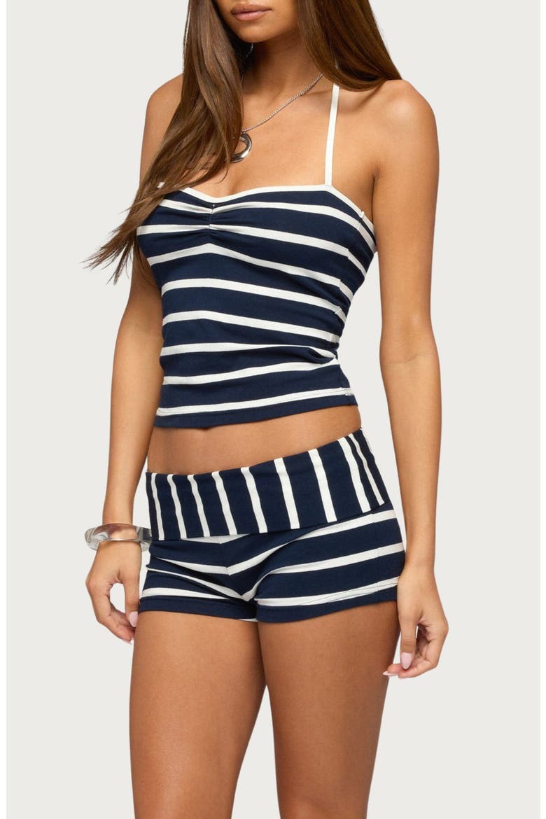 Lorenza Stripe Halter Top, Alternate, color, NAVY