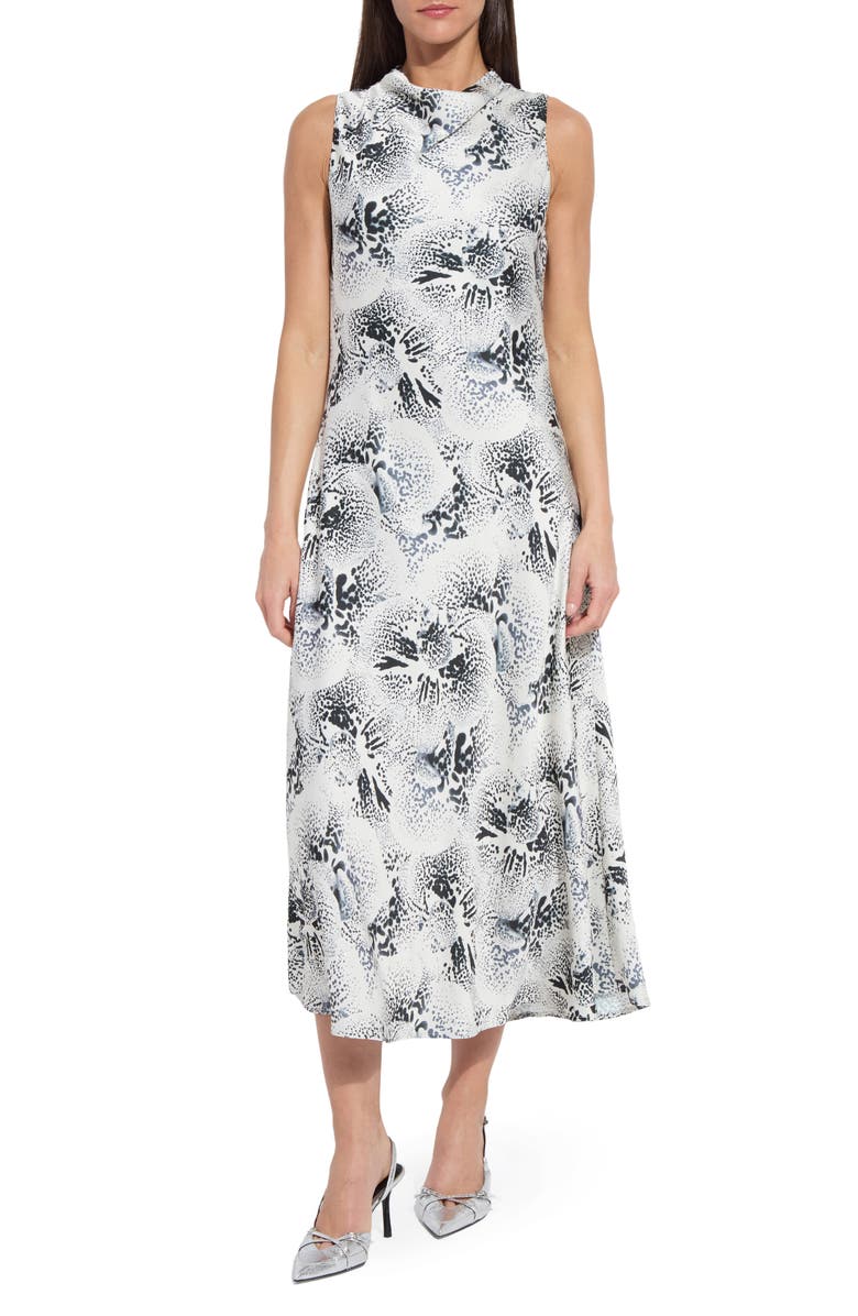 Lysse Anaya Crystal Hammered Satin Dress, Main, color, Winter Orchid