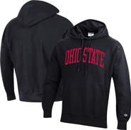 Champion Men's Champion Black Ohio State Buckeyes Team Arch Reverse Weave Pullover Hoodie