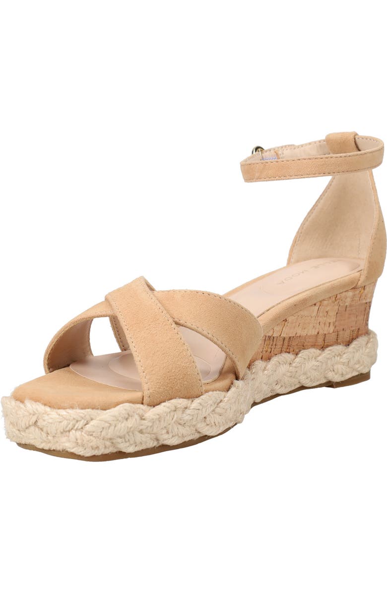 Pelle Moda Pippen Ankle Strap Wedge Slide Sandal, Alternate, color, Burnt Sugar