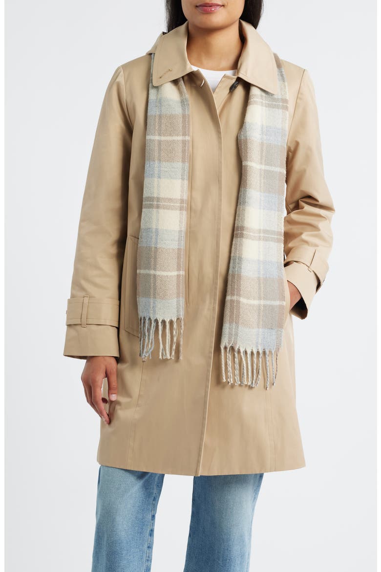 Short Raincoat with Scarf, Main, color, STONE