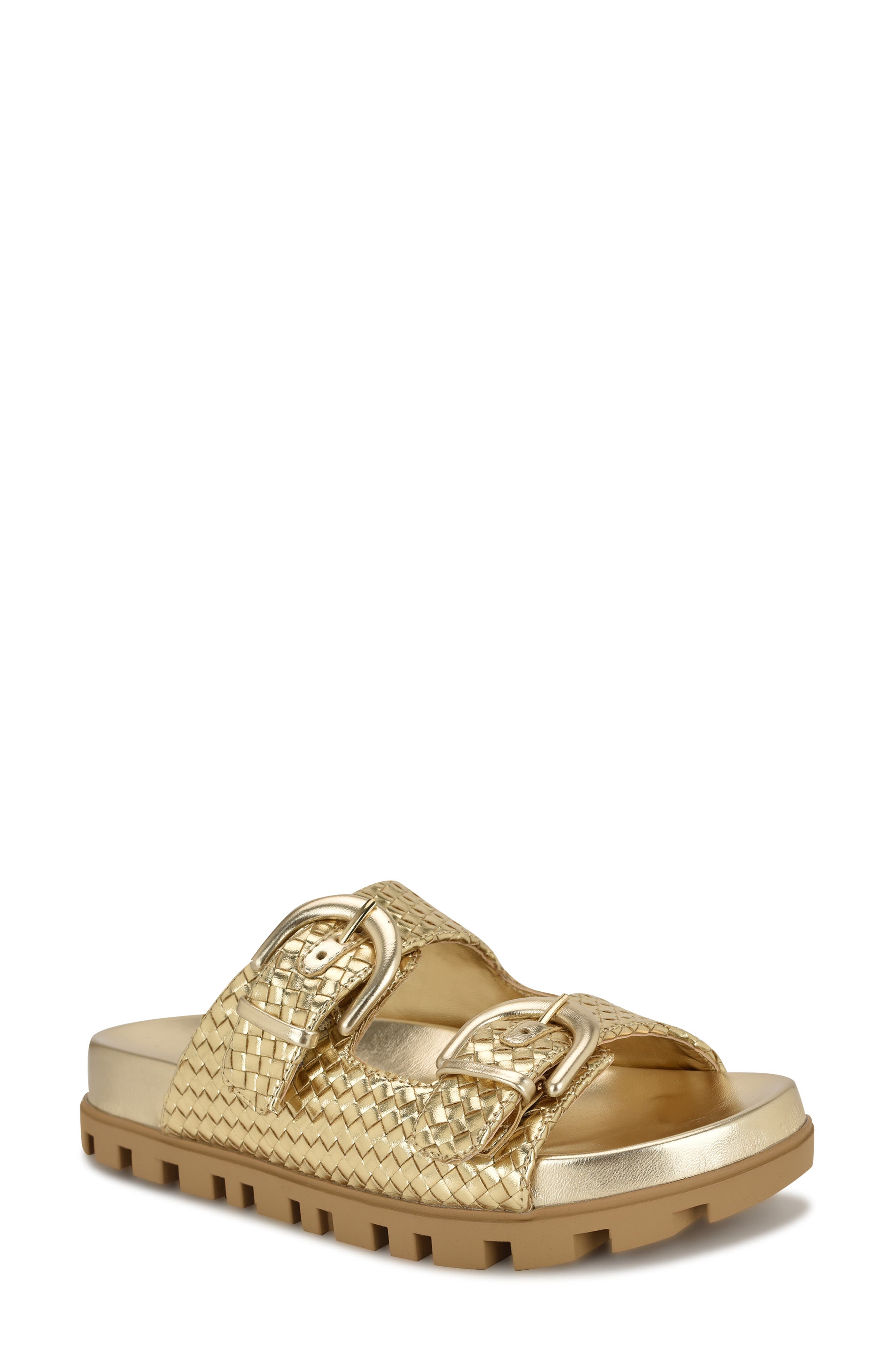 Tindy Two-Strap Lug Sole Sandal, Main, color, GOLD
