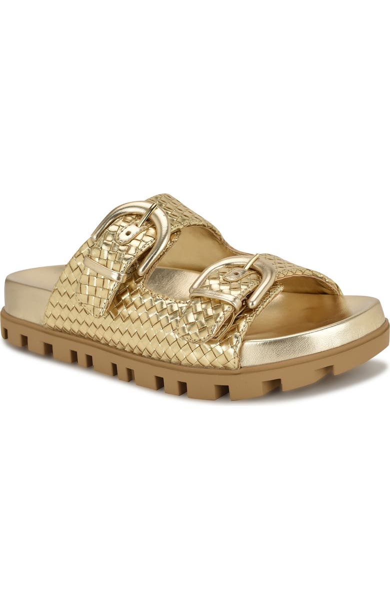 Nine West Tindy Two-Strap Lug Sole Sandal, Main, color, Gold
