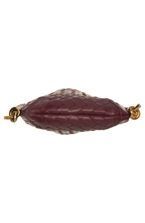 Shop Bottega Veneta Mini Solstice Intrecciato Leather Hobo Bag In 2250 Barolo-m Brass